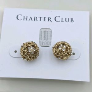 ✨3 for 25✨ Charter Club Gold Crystal Ball Earrings